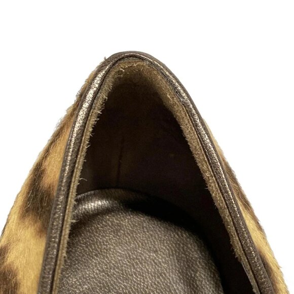 Salvatore Ferragamo-Beige Brown Dark Brown Unborn Calf Leather Pumps 132-081425 - Picture 7 of 10